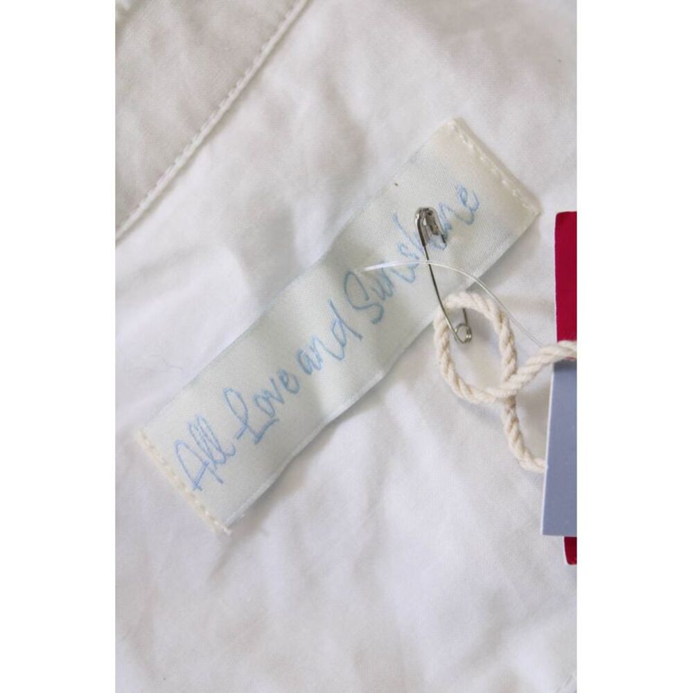 All Love And Sunshine Womens Button Down Shirt White Cotton Size Medium - Picture 5 of 5